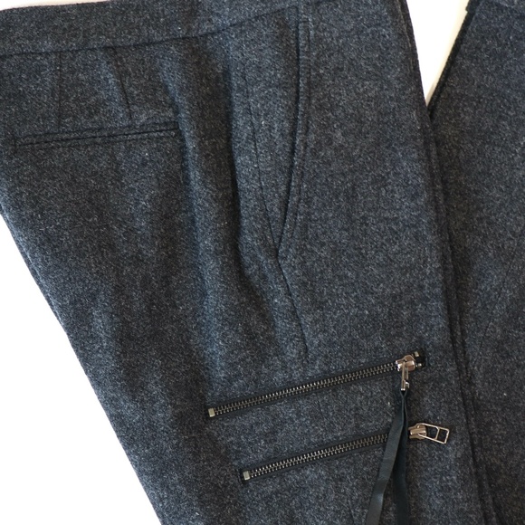 Mid-rise wool slacks (lined) w/tapered cuffed legs - Picture 3 of 10